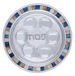 Seder Plate with Blue and White Tiles